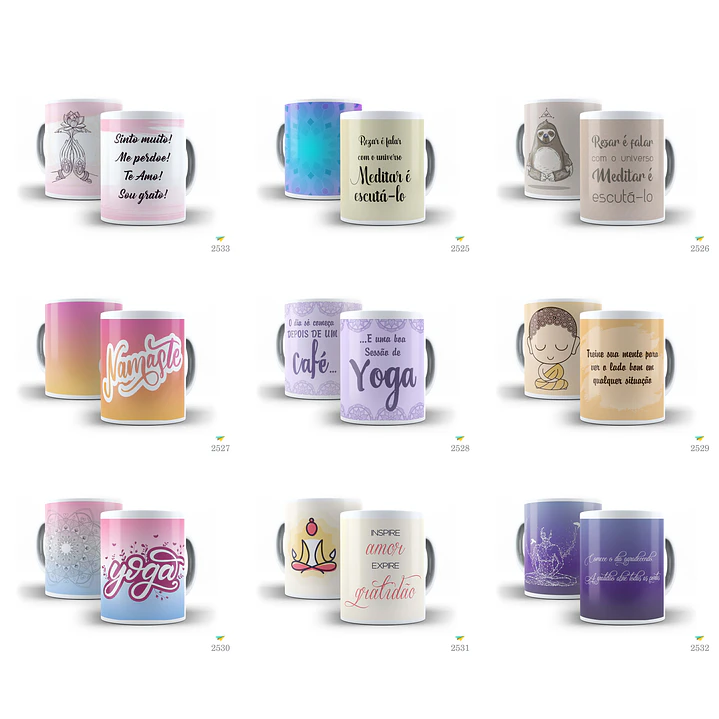 21 Artes Caneca Yoga Editável Corel Draw + Png 1