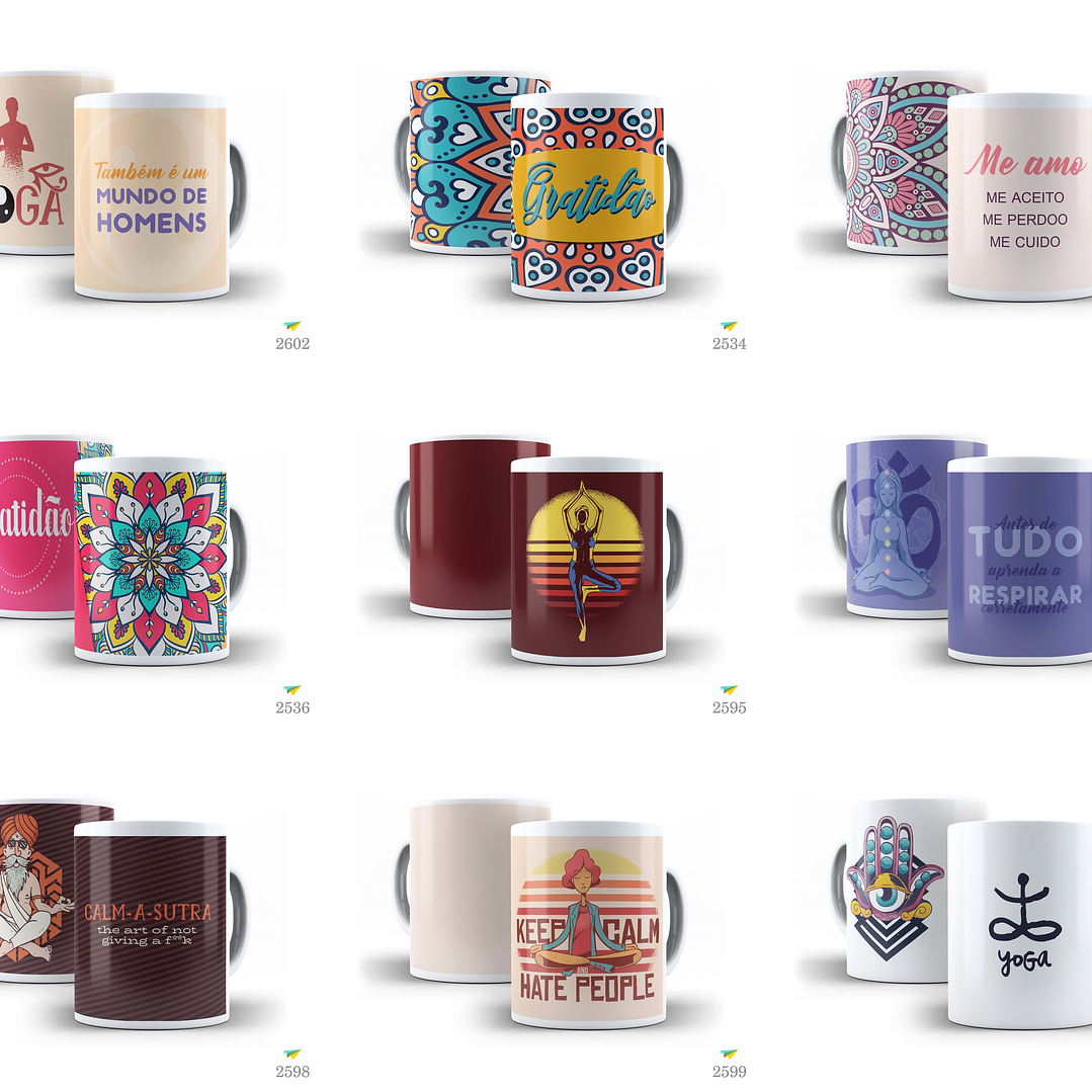 21 Artes Caneca Yoga Editável Corel Draw + Png 2