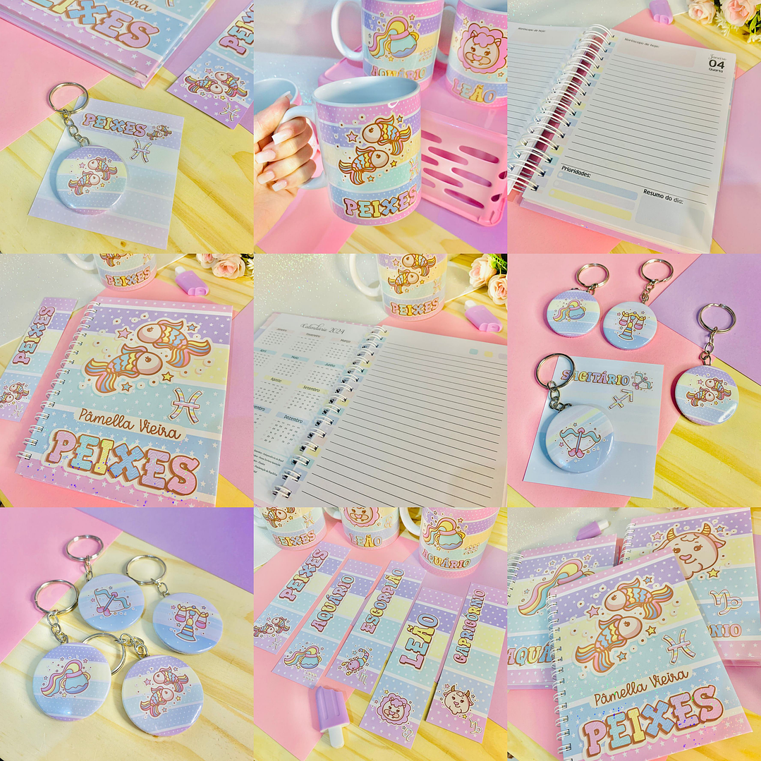 Kit Digita Caneca Signos Agendas Balinhas Encadernação Arquivo 1