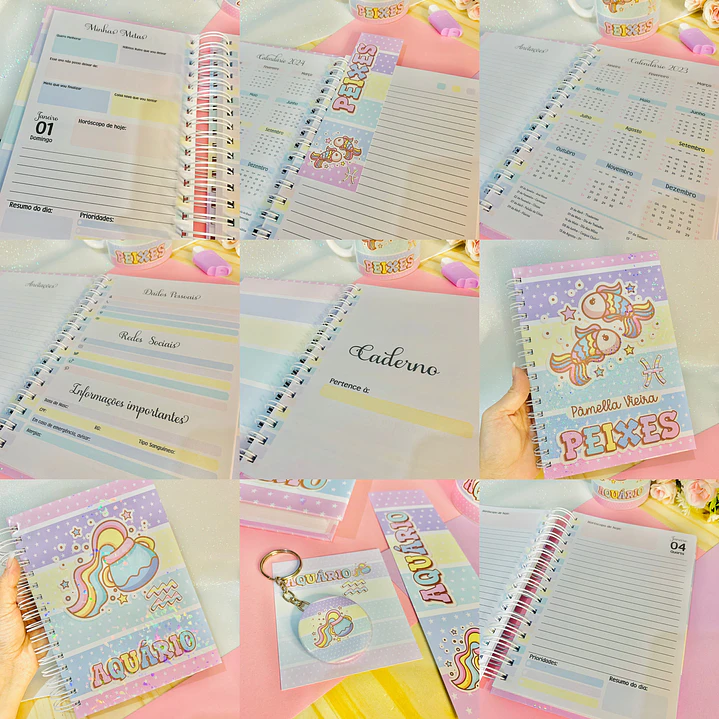 Kit Digita Caneca Signos Agendas Balinhas Encadernação Arquivo 2