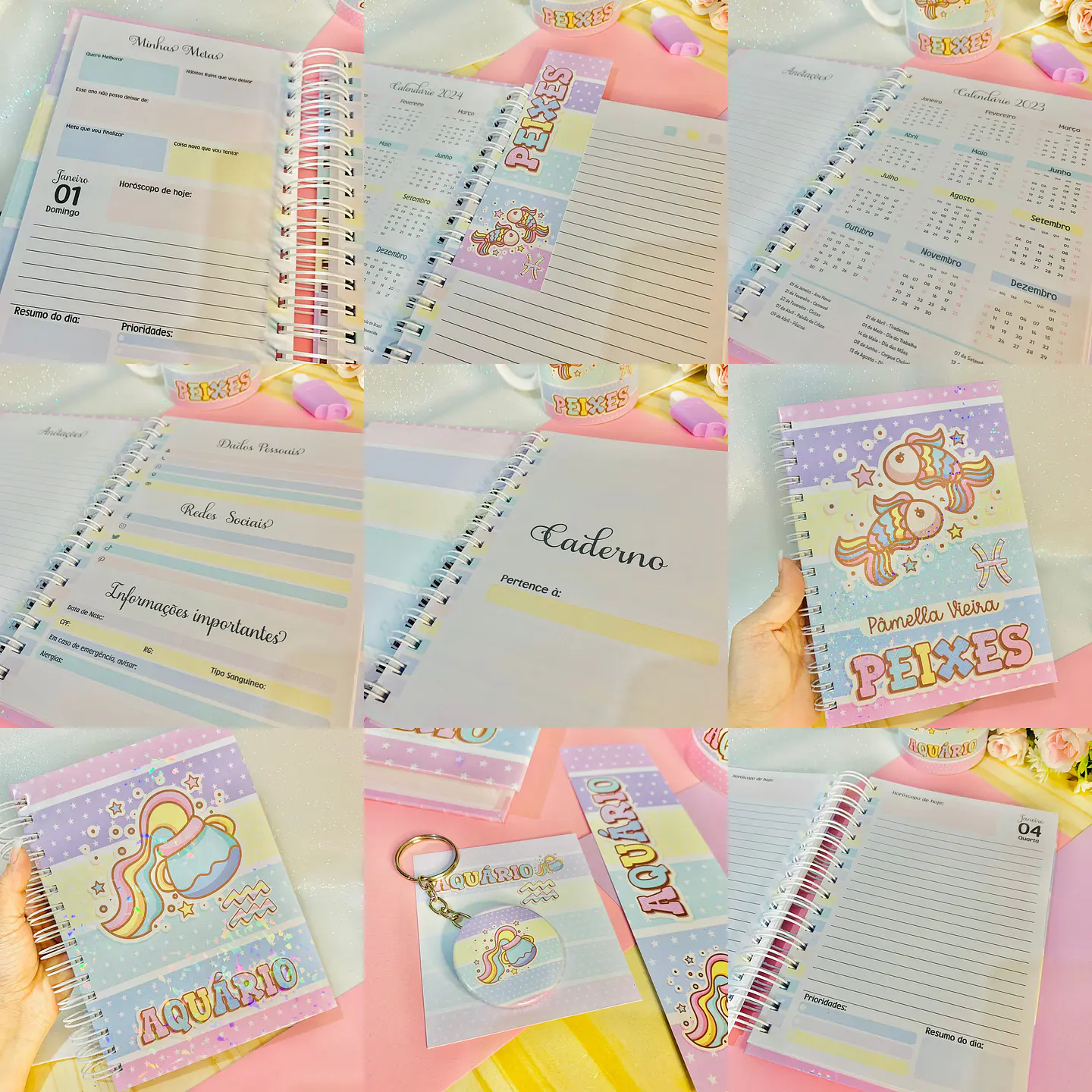 Kit Digita Caneca Signos Agendas Balinhas Encadernação Arquivo 2