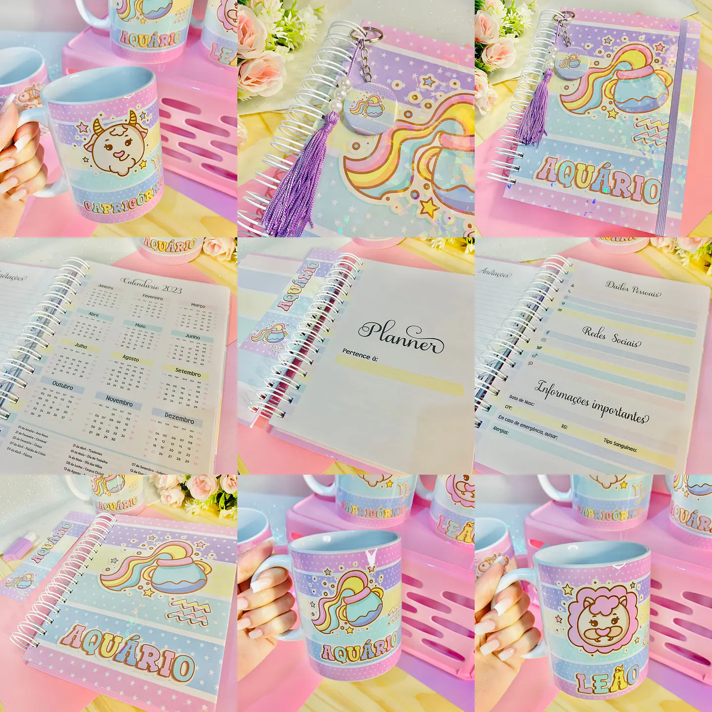 Kit Digita Caneca Signos Agendas Balinhas Encadernação Arquivo 3