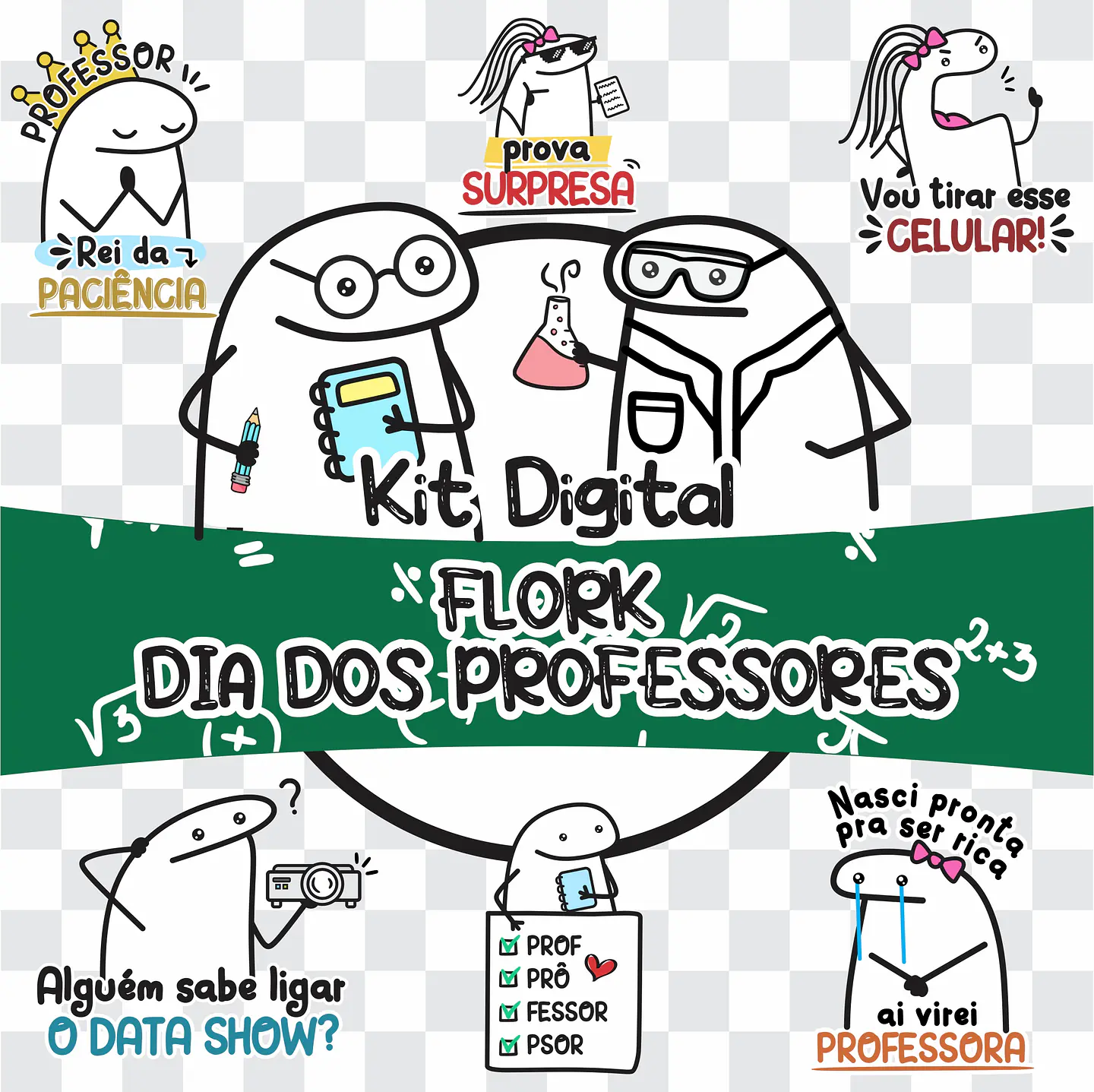 Kit Digital Florks Dia dos Professores Arquivos Png  1