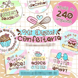 Kit Digital Confeitaria Lt16 Frases Artes Arquivos  Png