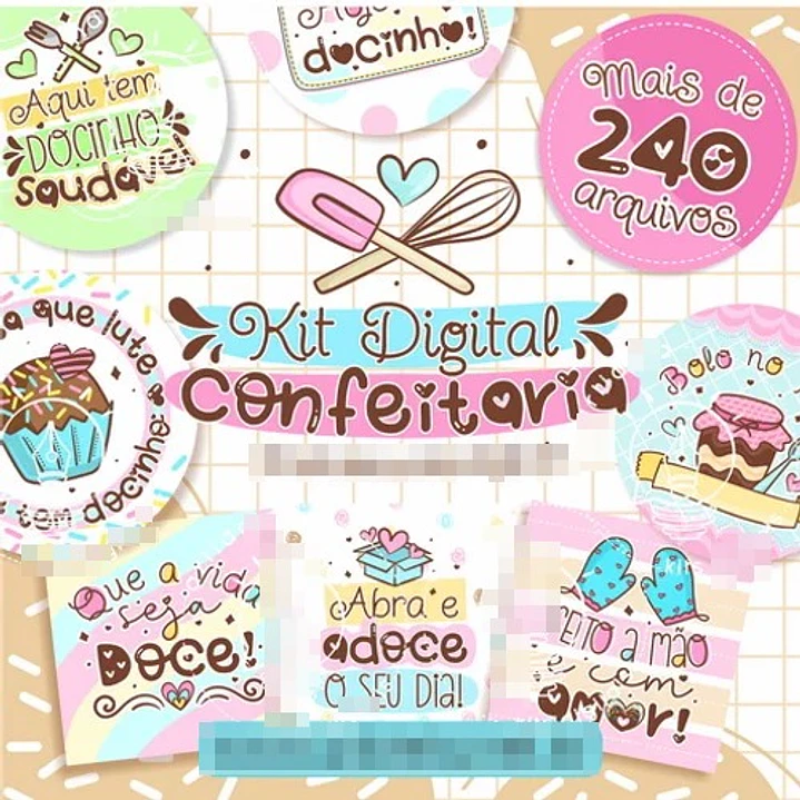 Kit Digital Confeitaria Lt16 Frases Artes Arquivos  Png 1