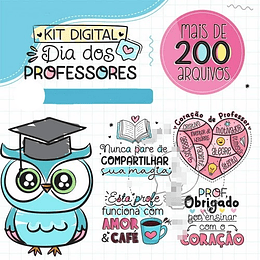 Kit Digital Dia dos Professores Lt21 Frases Artes Arquivos Png