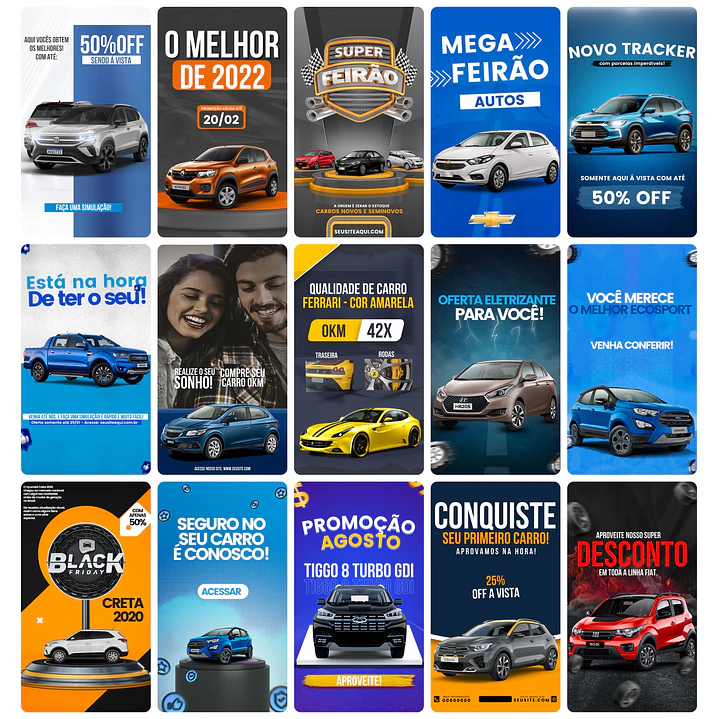 Pack Canva Concessionária Templates Editável 25 Artes Storie + Bônus 1