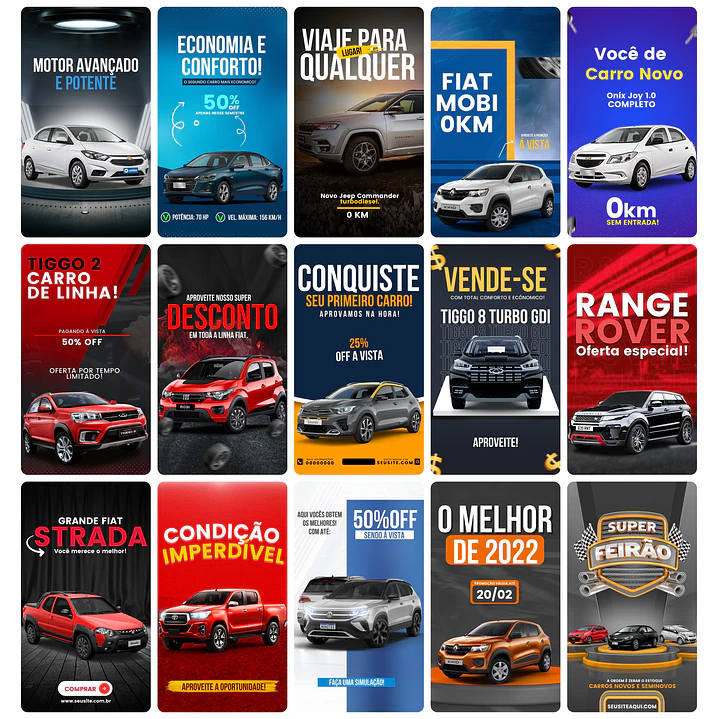 Pack Canva Concessionária Templates Editável 25 Artes Storie + Bônus 2