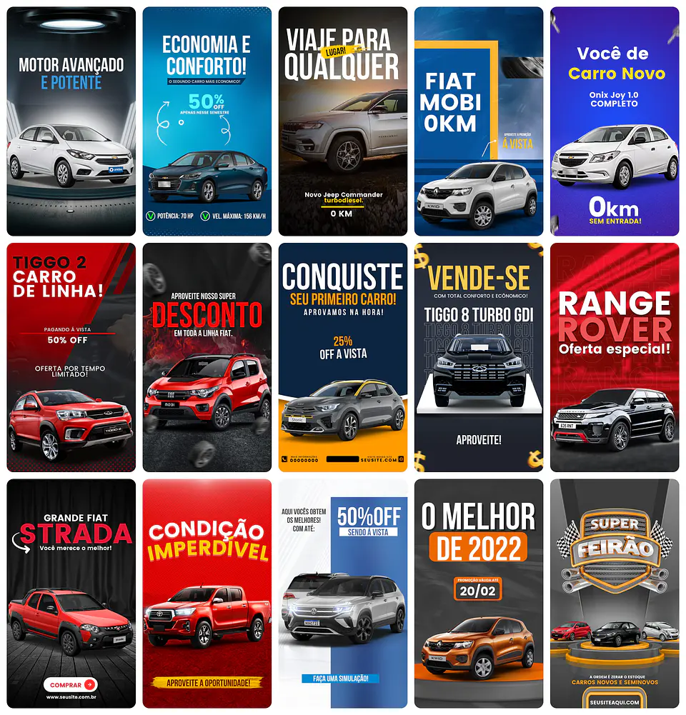 Pack Canva Concessionária Templates Editável 25 Artes Storie + Bônus 2