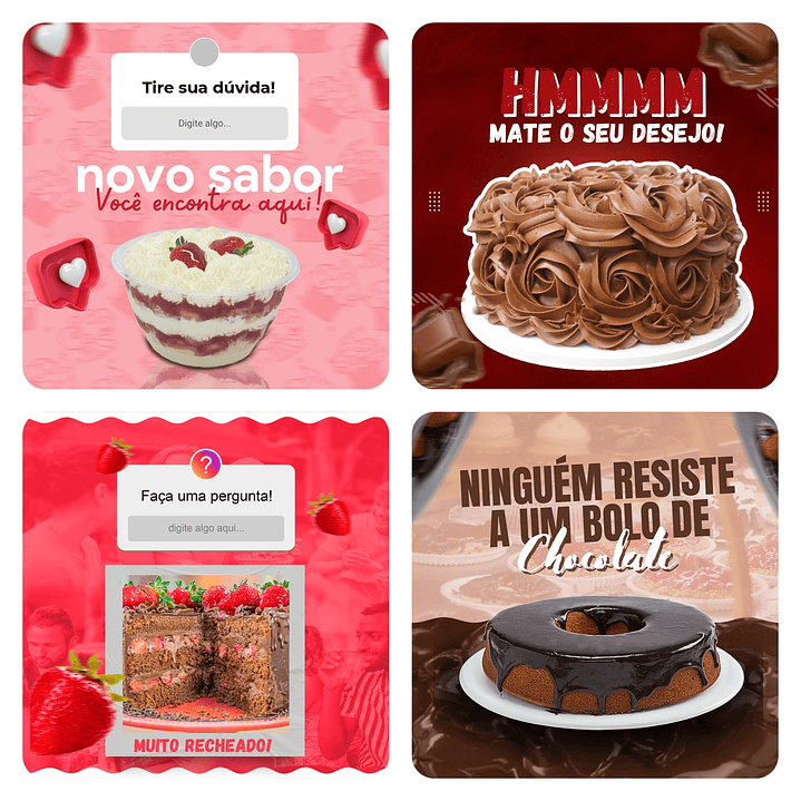 Pack Canva Confeitaria Templates Editável 40 Artes + Bônus 2