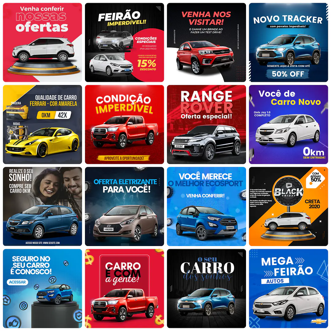 Pack Canva Concessionária Templates Editável 30 Artes + Bônus 2
