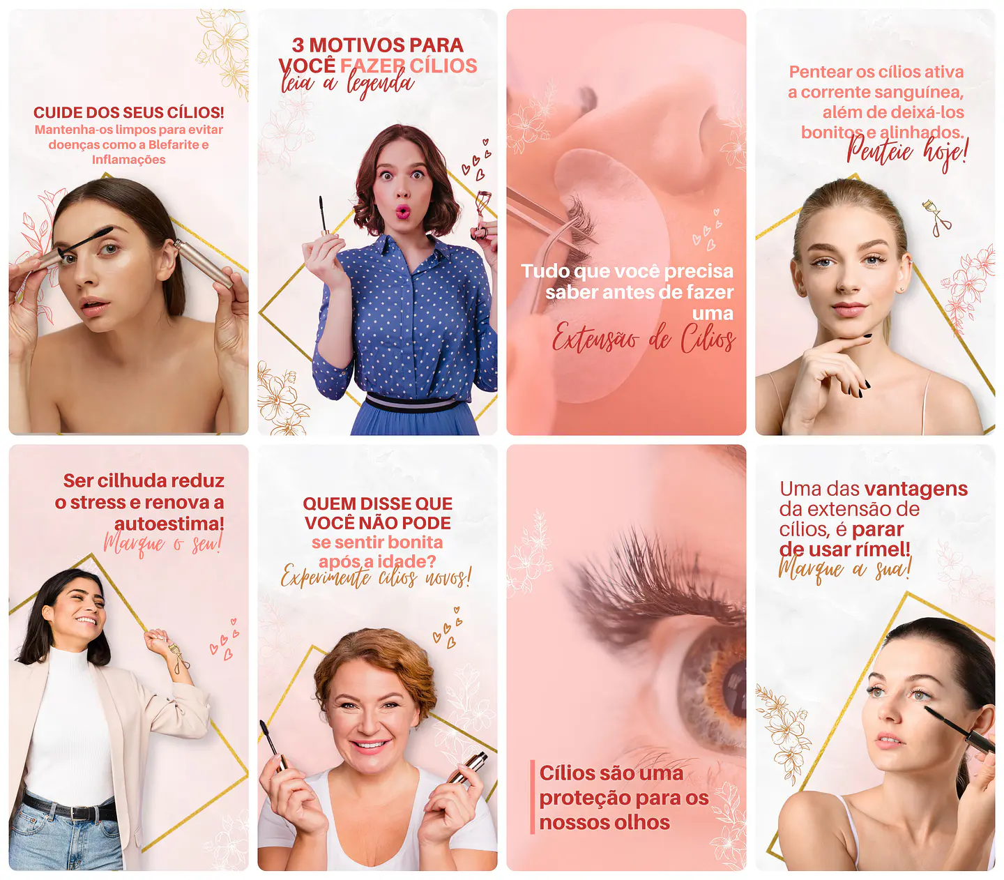 Pack Canva Lash Designer Templates Editável 28 Artes Storie + Bônus 1