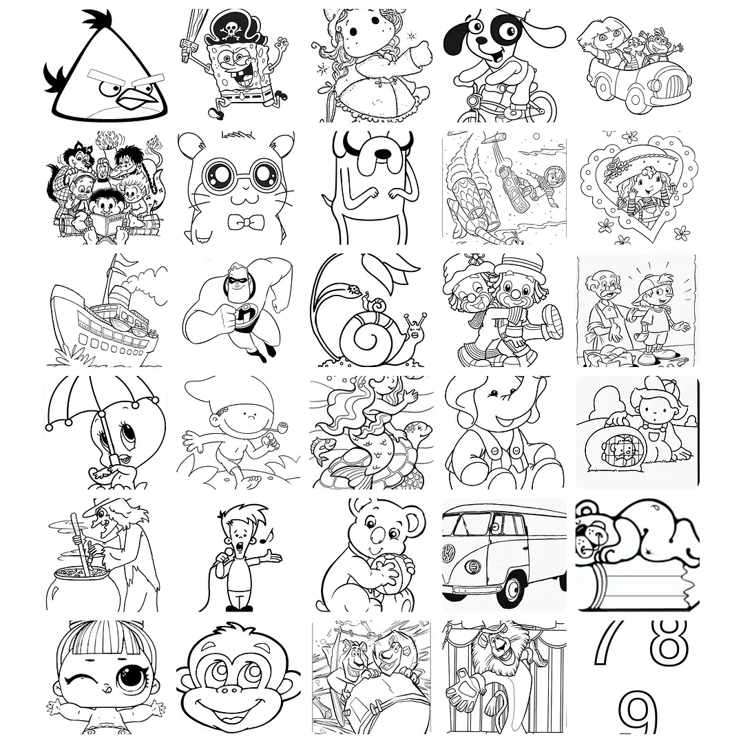 5.500 Desenhos Infantil para Colorir Pintar e Imprimir - Arquivos Prontos 3