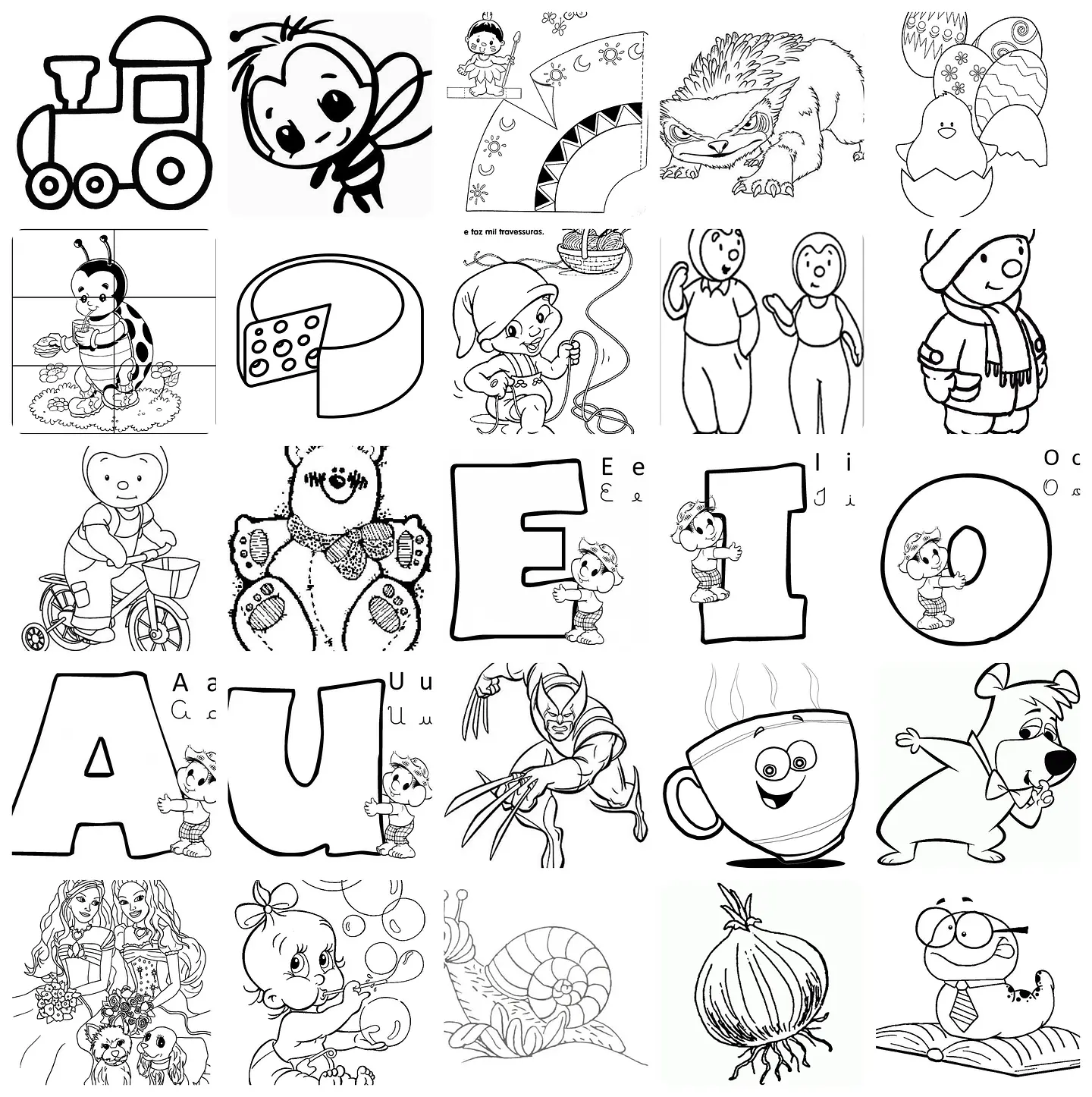 5.500 Desenhos Infantil para Colorir Pintar e Imprimir - Arquivos Prontos 7