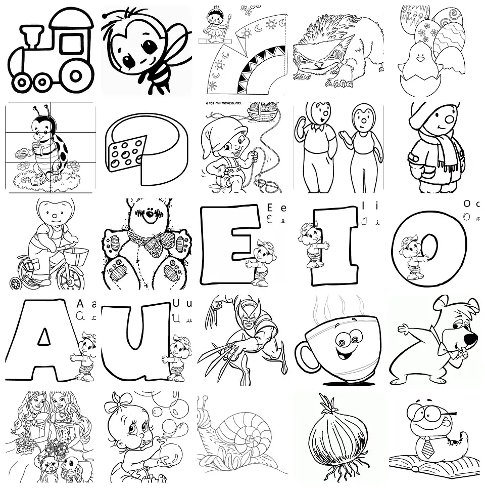 5.500 Desenhos Infantil para Colorir Pintar e Imprimir - Arquivos Prontos 7