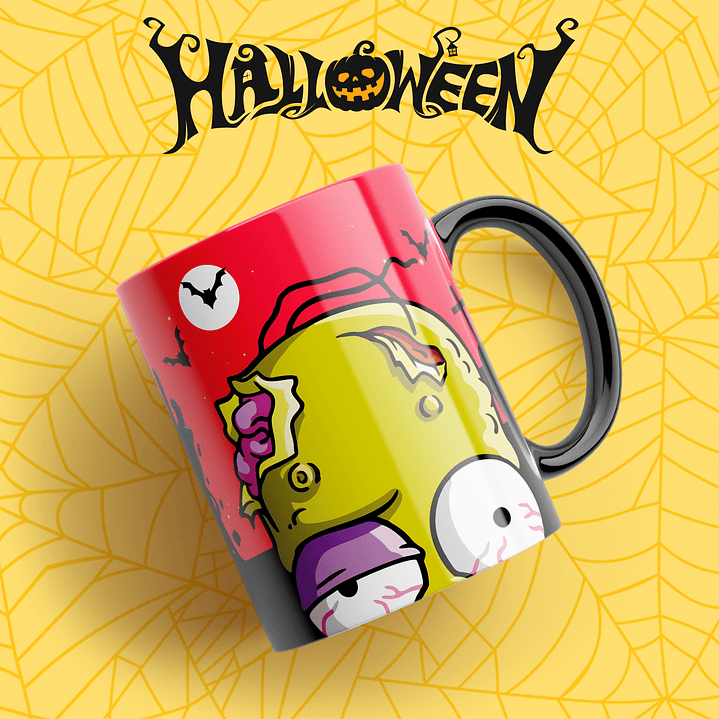 39 Artes Caneca Halloween Editável em Photoshop + Png 5