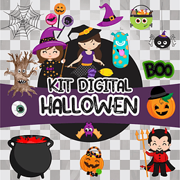 Kit Digital Halloween Dia das Bruxas Arquivos Png e Jpg