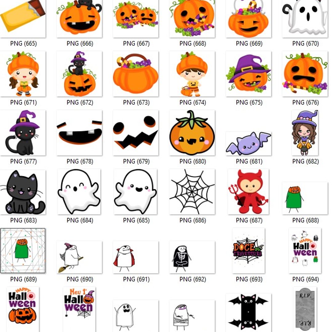 Kit Digital Halloween Dia das Bruxas Arquivos Png e Jpg 6