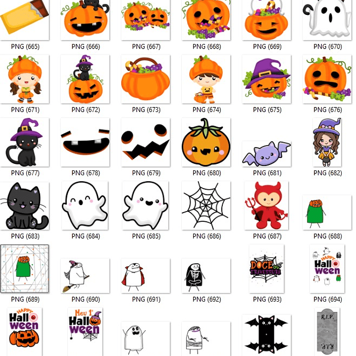 Kit Digital Halloween Dia das Bruxas Arquivos Png e Jpg 6