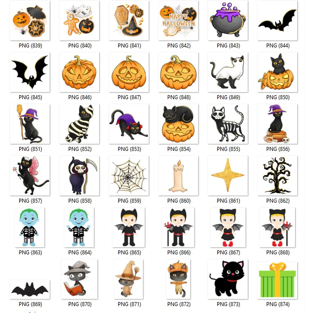 Kit Digital Halloween Dia das Bruxas Arquivos Png e Jpg 7