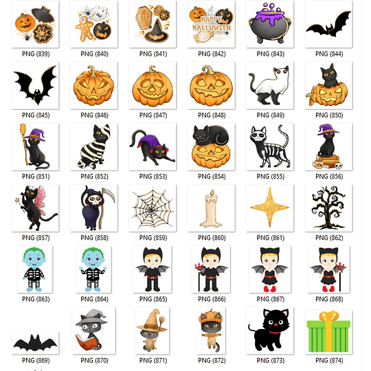 Kit Digital Halloween Dia das Bruxas Arquivos Png e Jpg