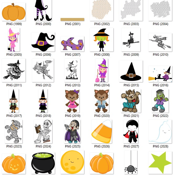 Kit Digital Halloween Dia das Bruxas Arquivos Png e Jpg 8