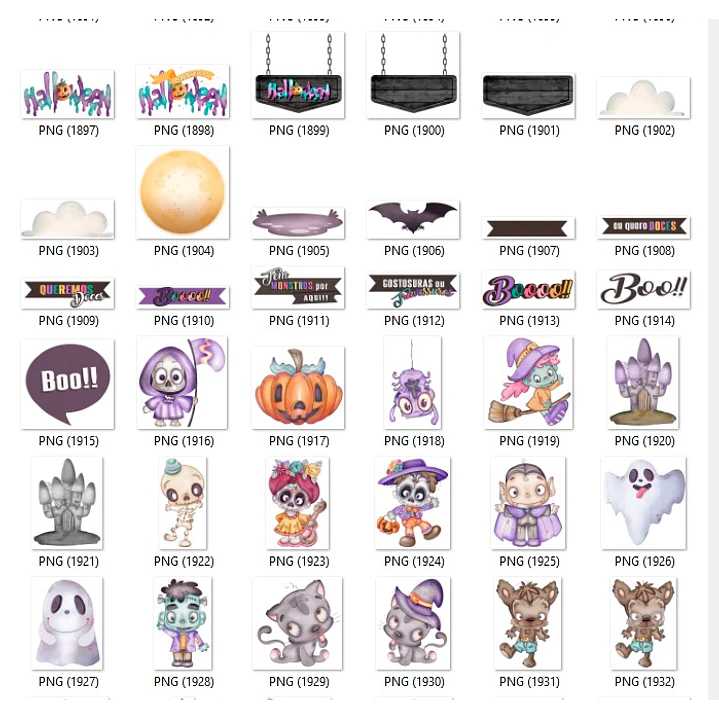 Kit Digital Halloween Dia das Bruxas Arquivos Png e Jpg 10