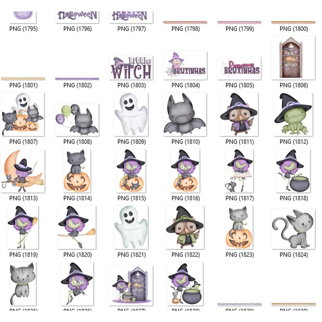 Kit Digital Halloween Dia das Bruxas Arquivos Png e Jpg 11