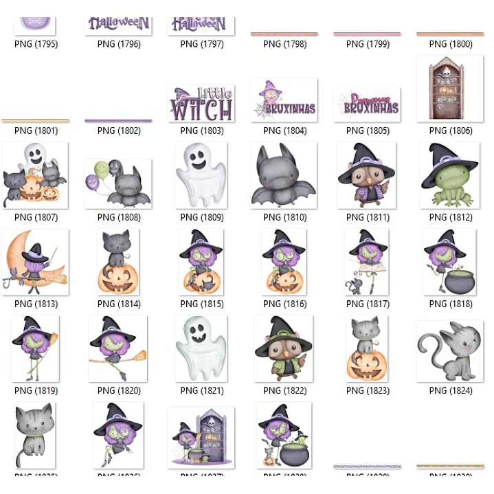 Kit Digital Halloween Dia das Bruxas Arquivos Png e Jpg 11
