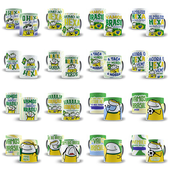 Kit Digital Flork Brasil Copa | Artes para Caneca e Sublimação 2