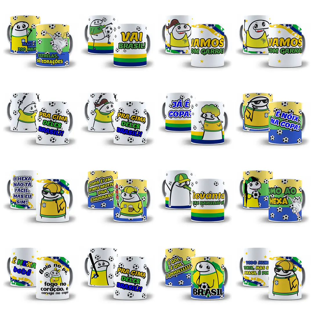 Kit Digital Flork Brasil Copa | Artes para Caneca e Sublimação 5