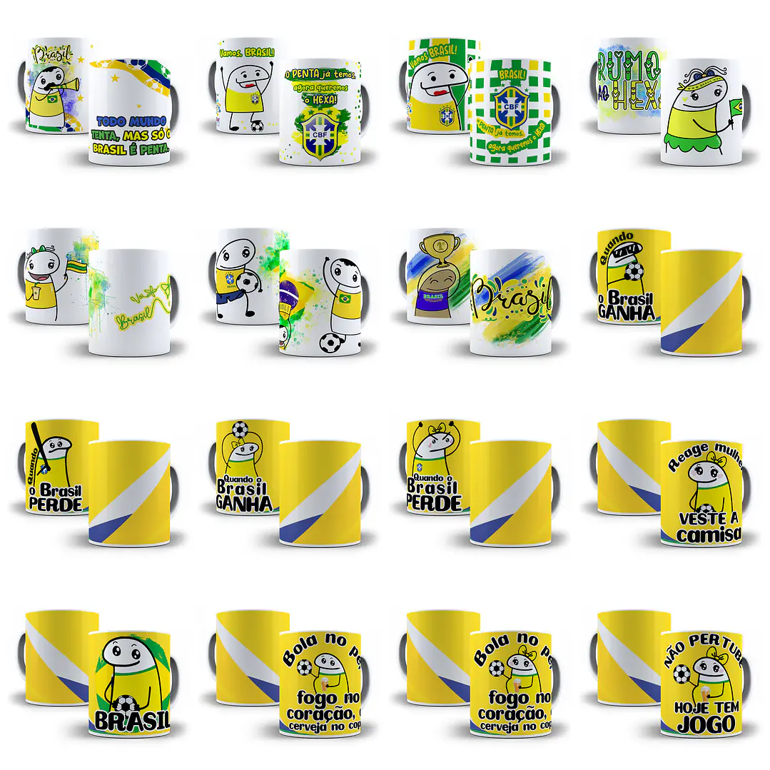 Kit Digital Flork Brasil Copa | Artes para Caneca e Sublimação 8