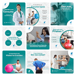 Pack Canva Fisioterapia Template Editável 30 Artes + Bônus