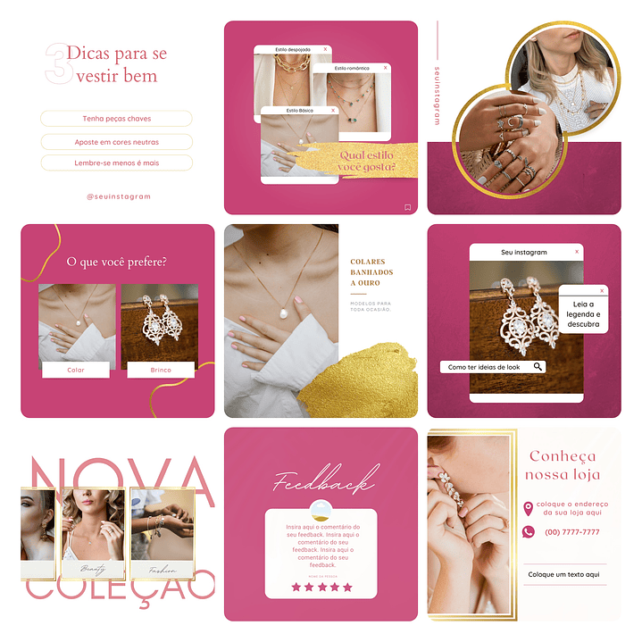 Pack Canva Loja de Acessórios Template Editável 50 Artes + Bônus 2