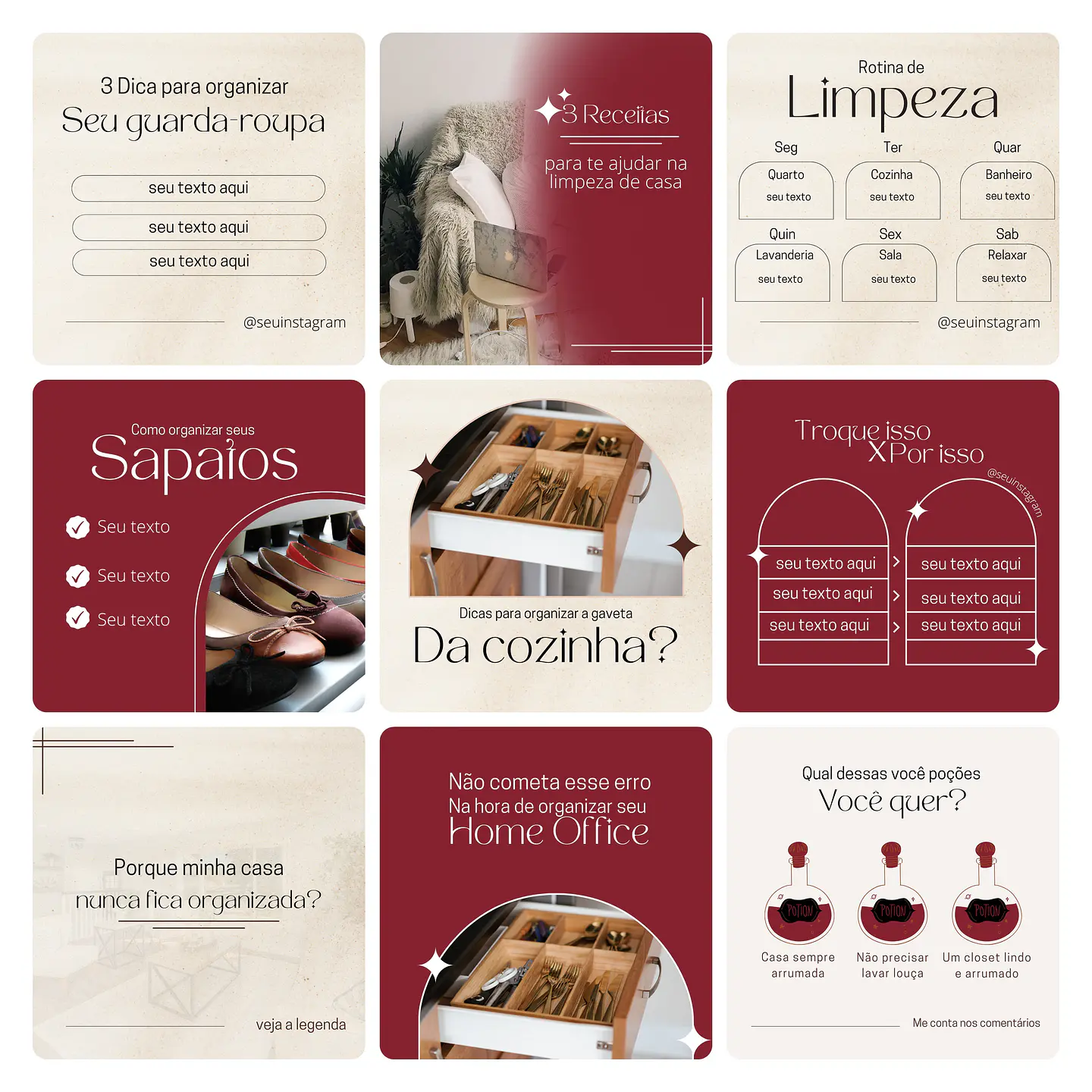 Pack Canva Personal Organizer Template Editável 30 Artes + Bônus 2
