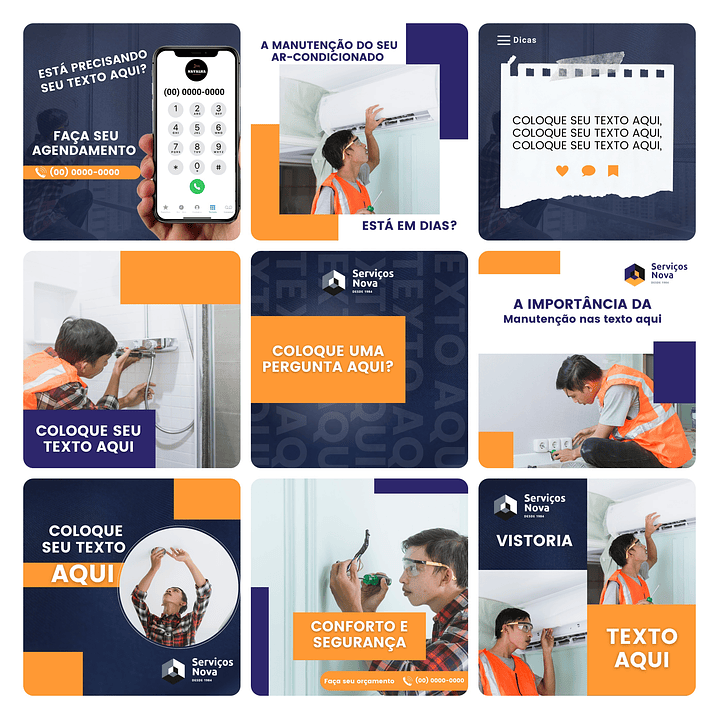 Pack Canva Serviços Gerais Template Editável 30 Artes + Bônus 2