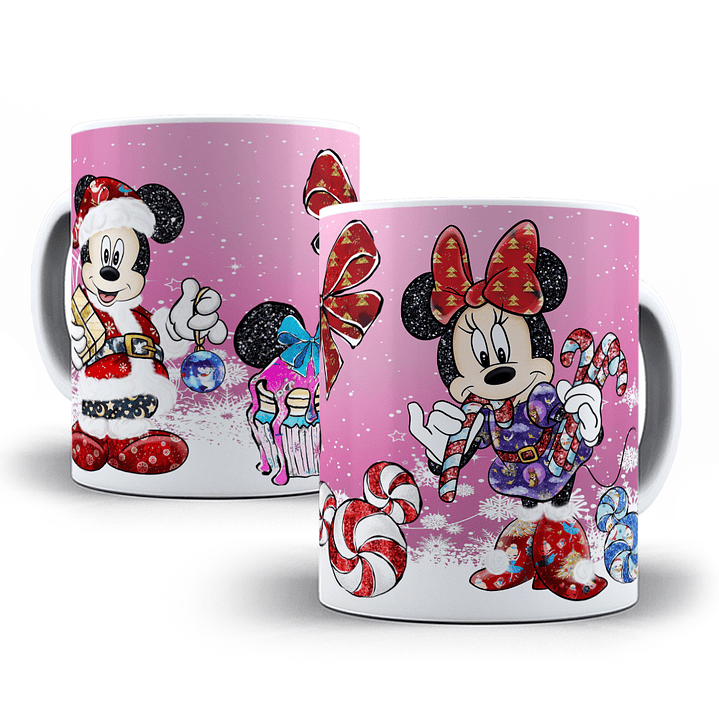 10 Artes Caneca Natal Turma do Mickey Aquarela Sublimação em Corel Draw + Jpg 4