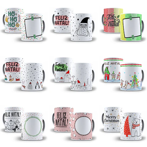 12 Artes Caneca Natal  Sublimação em Jpg  