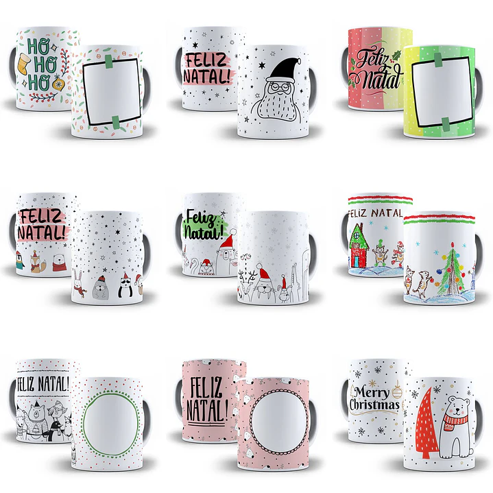 12 Artes Caneca Natal  Sublimação em Jpg   1