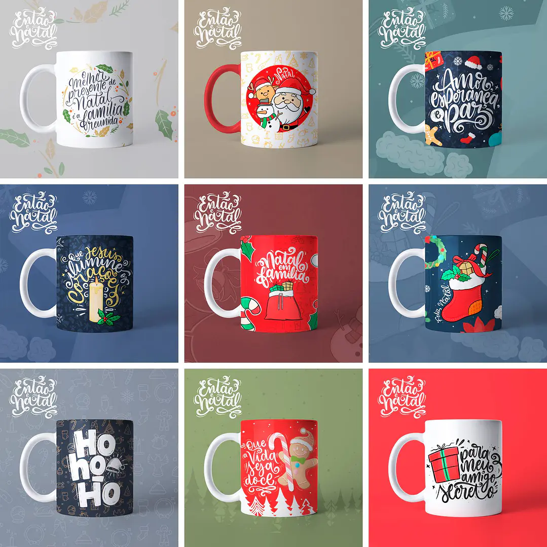 Artes para Caneca e Balinhas Sublimação Natal Jpg 1