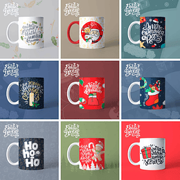 Artes para Caneca e Balinhas Sublimação Natal Jpg