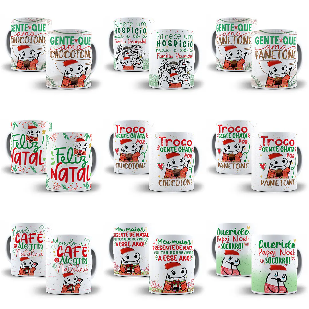 Artes Caneca Flork Natal Memes Bento Editável Pdf + Png 2