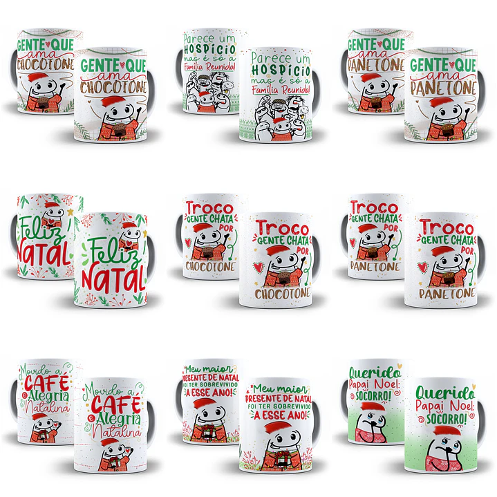 Artes Caneca Flork Natal Memes Bento Editável Pdf + Png 2