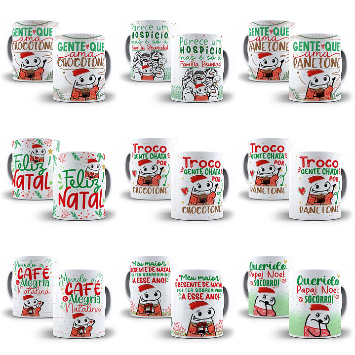 Artes Caneca Flork Natal Memes Bento Editável Pdf + Png 2