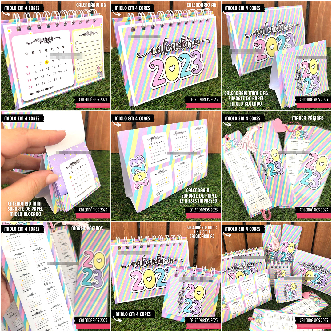 Arte Calendários e Polaroide 2023 em Png  2