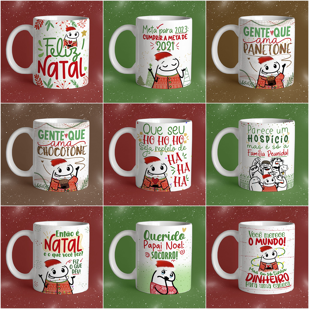 Artes Caneca Flork Natal Memes Bento Editável Pdf + Png 1