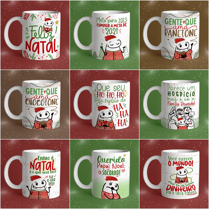 Artes Caneca Flork Natal Memes Bento Editável Pdf + Png 1