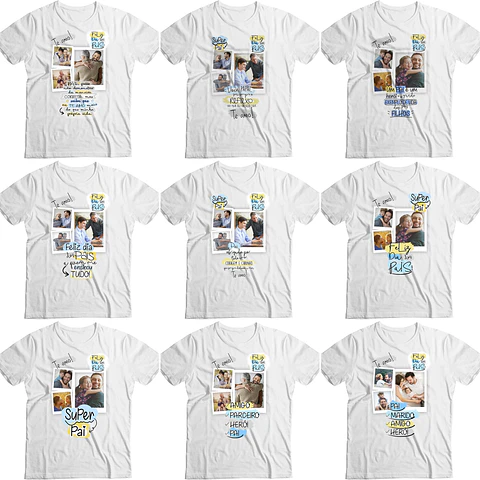 10 Artes Camisa Dia dos Pais Editável em Corel Draw