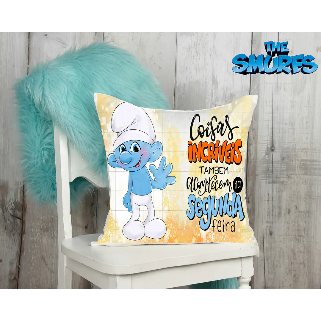 10 Artes para Caneca e Almofada Smurfs Editável em Corel Draw 5