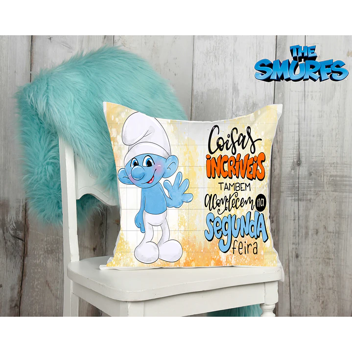10 Artes para Caneca e Almofada Smurfs Editável em Corel Draw 5